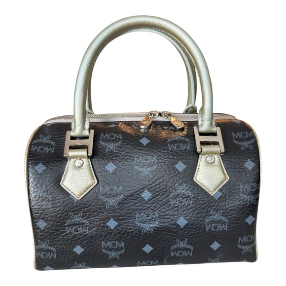 Vintage MCM Visetos Princess Lion Black Boston Bag, Limited Edition - Picture 2 of 14